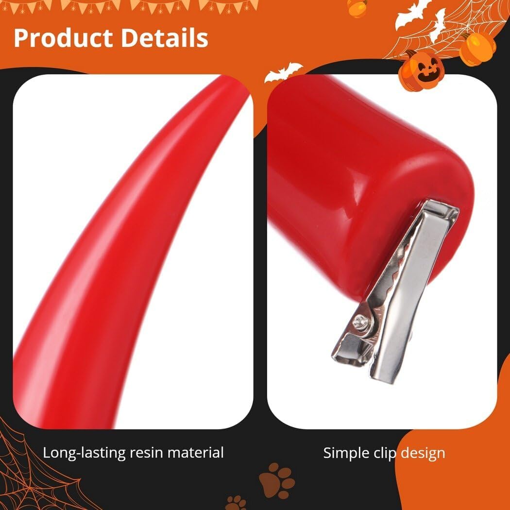 COYLINK Power Cosplay Hornos Clip de pelo Anime Cosplay Cuernos Accesorios Rojo PVC Headwear Pasadores Unisex Cabello Accesorio