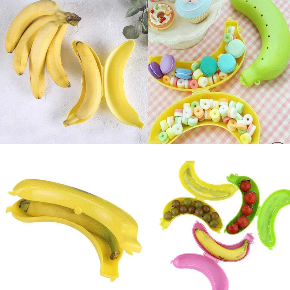 AKOAK Paquete de 1 funda protectora de plátano, pequeña y portátil, caja de almacenamiento de frutas para almuerzo al aire libre, adecuada para