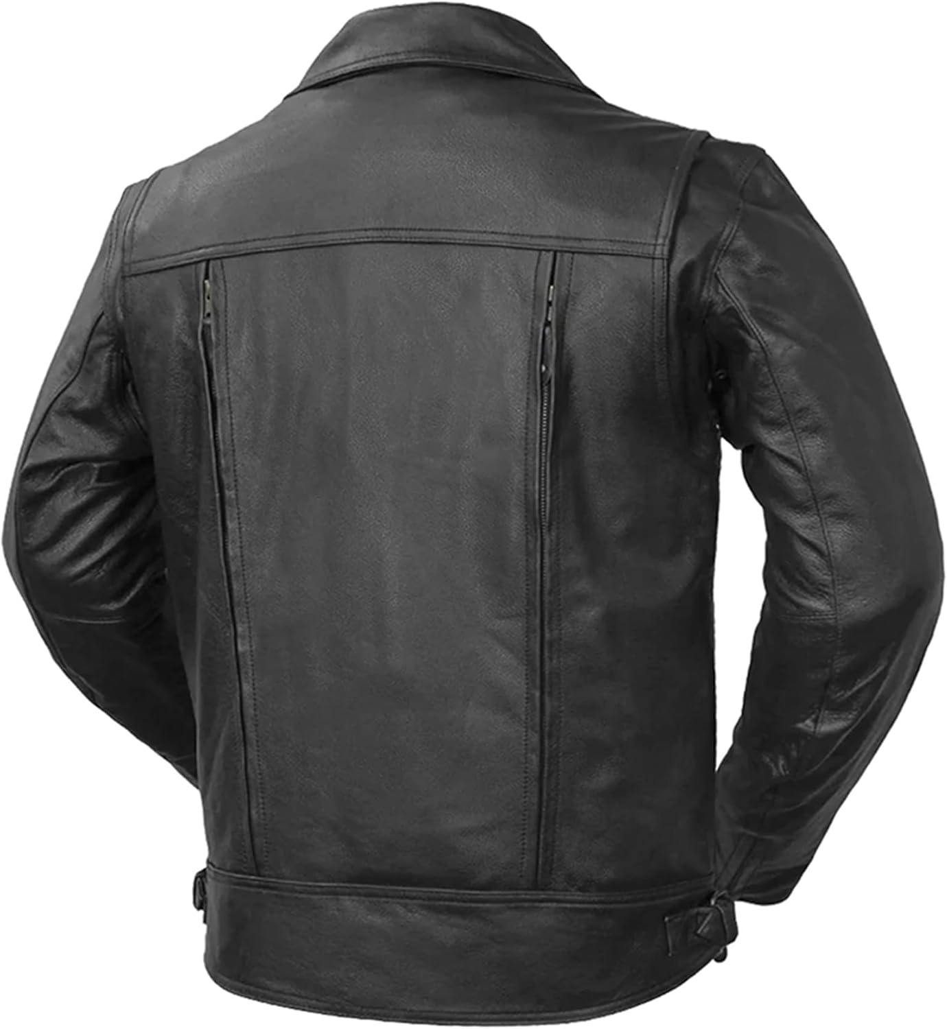 First Mfg Co – Mastermind – Chaqueta de cuero negro para hombre