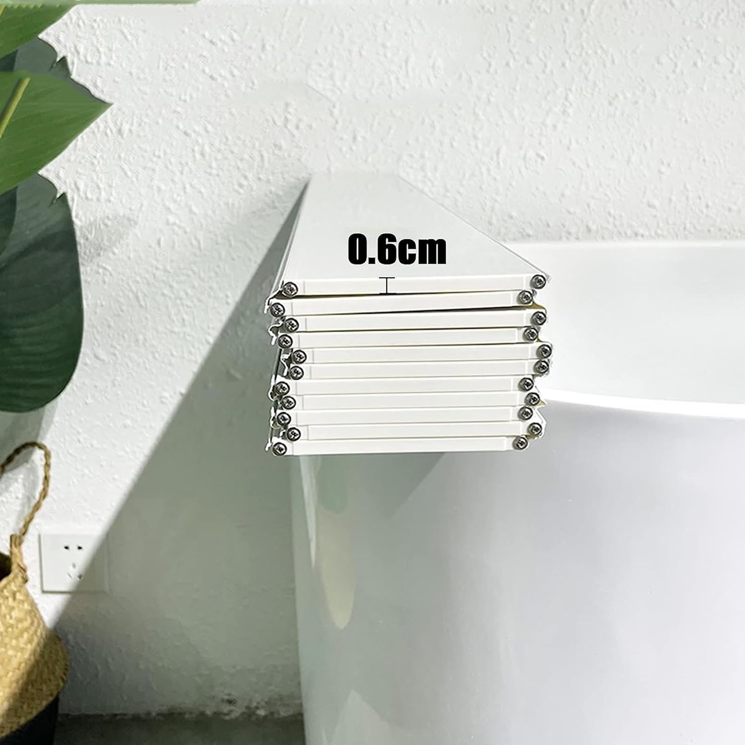 Cubierta de bañera plegable a prueba de polvo con persianas de 0.2 in de grosor impermeable para baños, spa, bujnie personalizable (color  blanco,