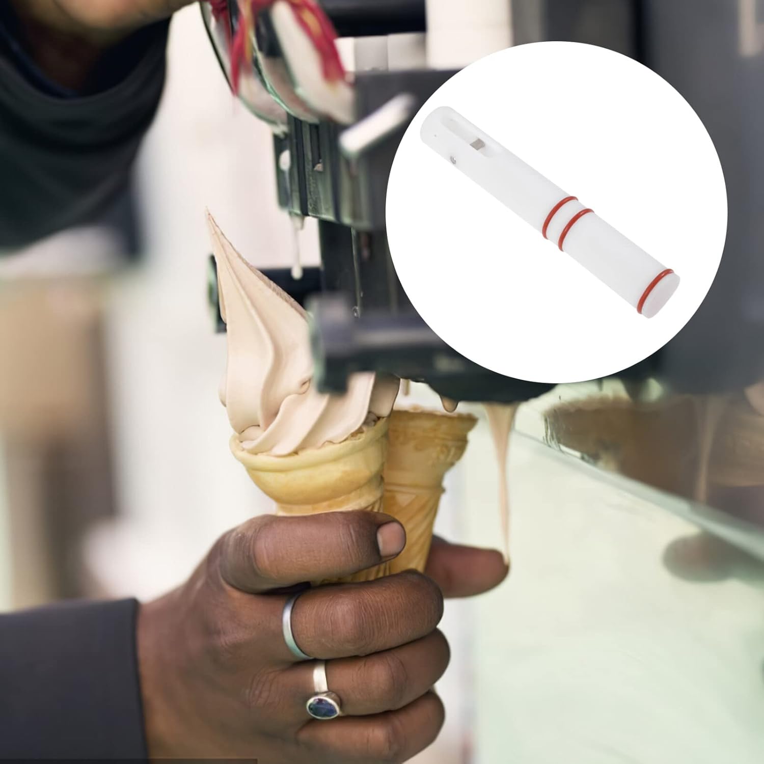 Yardwe Accesorios para máquinas de helados, válvula de máquina de sorbete de frutas, mango de control de helado, piezas para fabricante de postres,