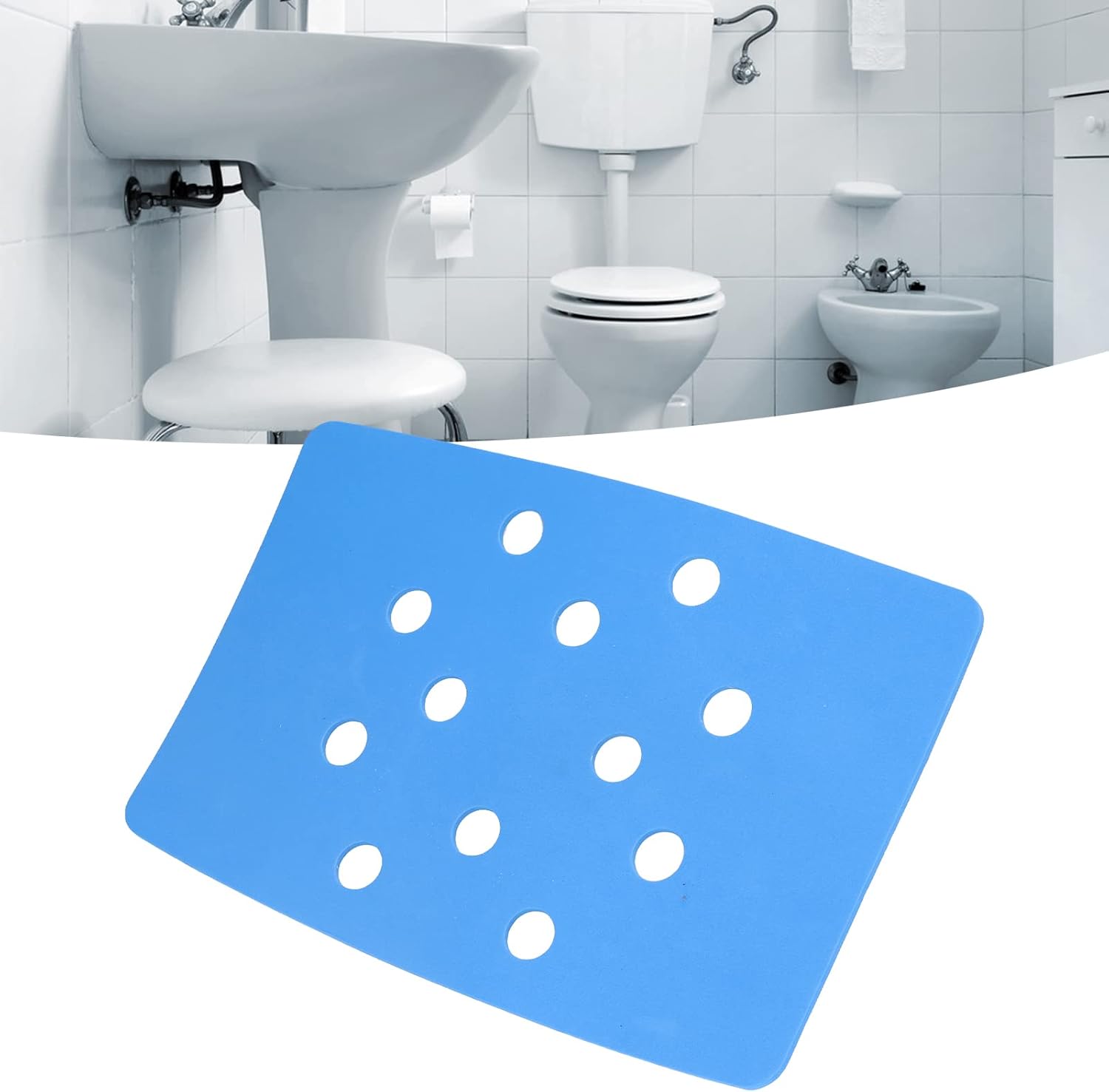 Alfombrilla de asiento para silla de ducha, cojín para silla de ducha, impermeable, antideslizante, almohadilla de espuma EVA con adhesivo para