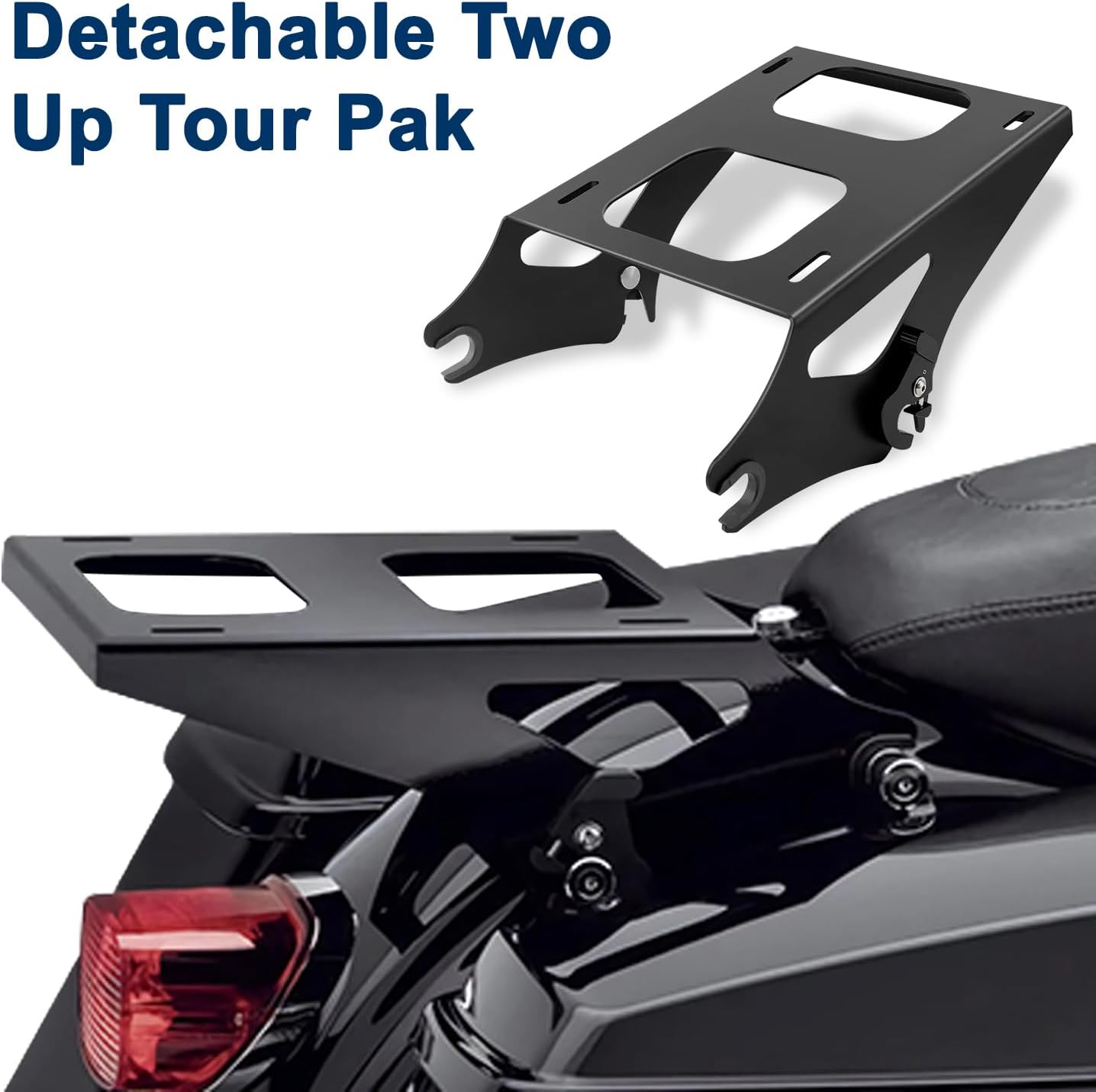 Soporte de paquete turístico, portaequipajes desmontable para Harley Tour Pak, compatible con Harley Davidson Touring Street GlideElectra GlideRoad
