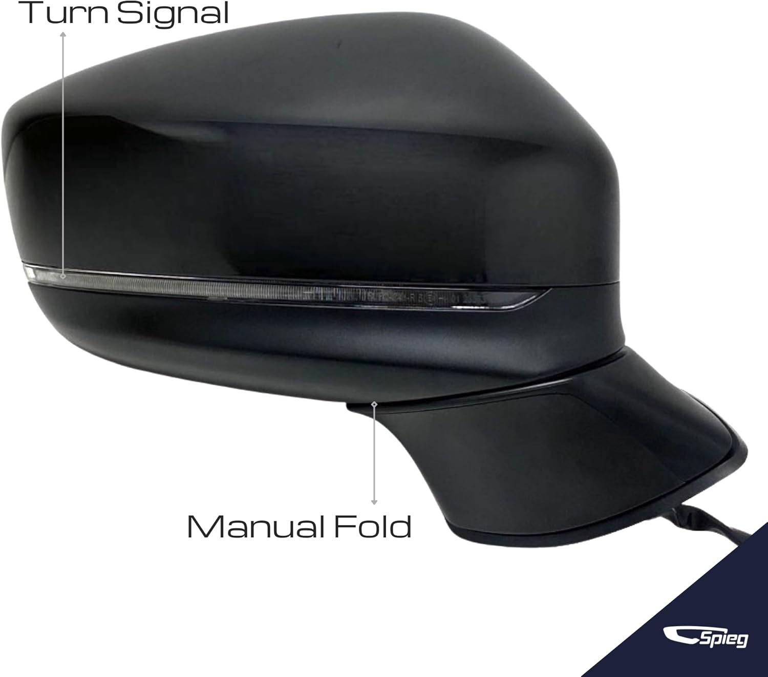 Spieg Reemplazo del espejo lateral del pasajero para Mazda CX-5 2017-2019 señal de giro LED con calefacción eléctrica PTM 6PIN (derecha)