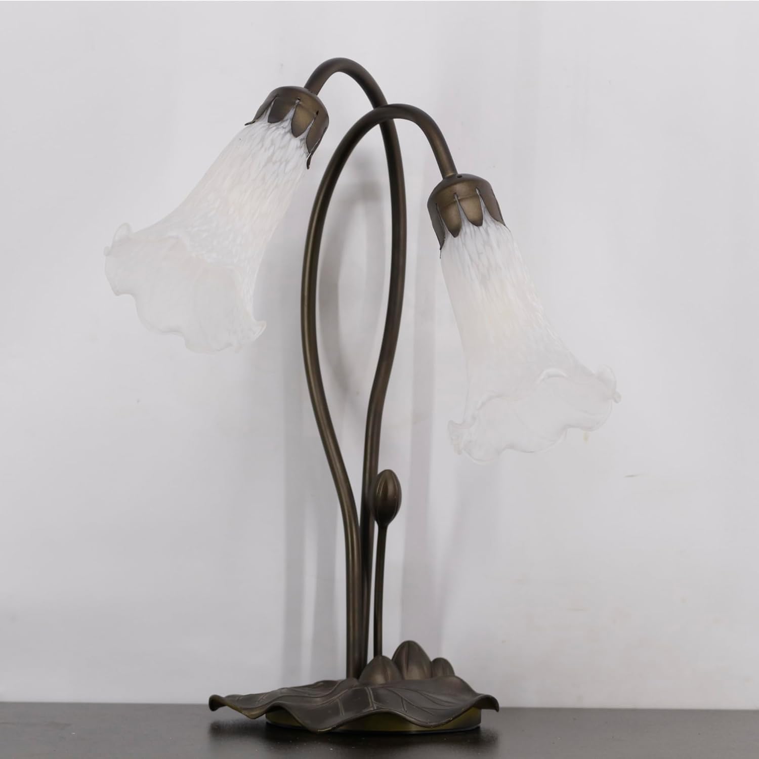 Lily – Pantalla de cristal de tulipán nublado para lámpara de cristal de repuesto para mesa estilo Tiffany