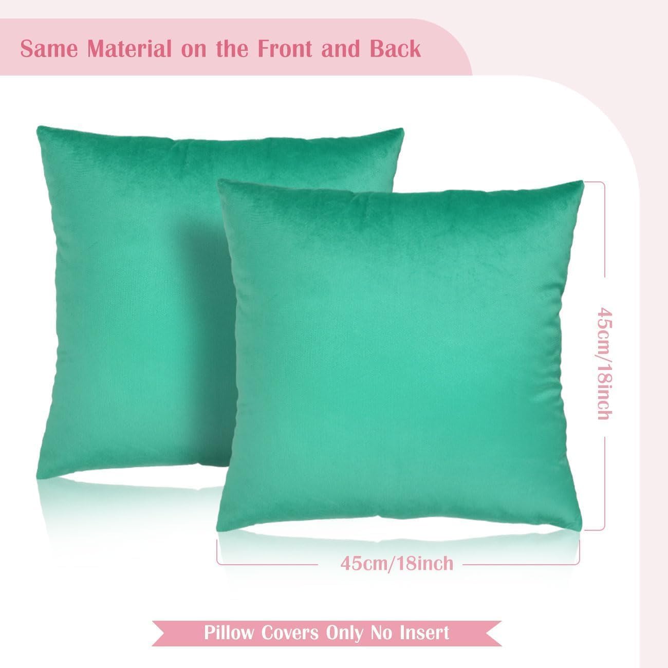 Fundas de almohada de terciopelo de 18 x 18 pulgadas, juego de 4 fundas de almohada cuadradas a juego suaves y multicolor modernas de color sólido
