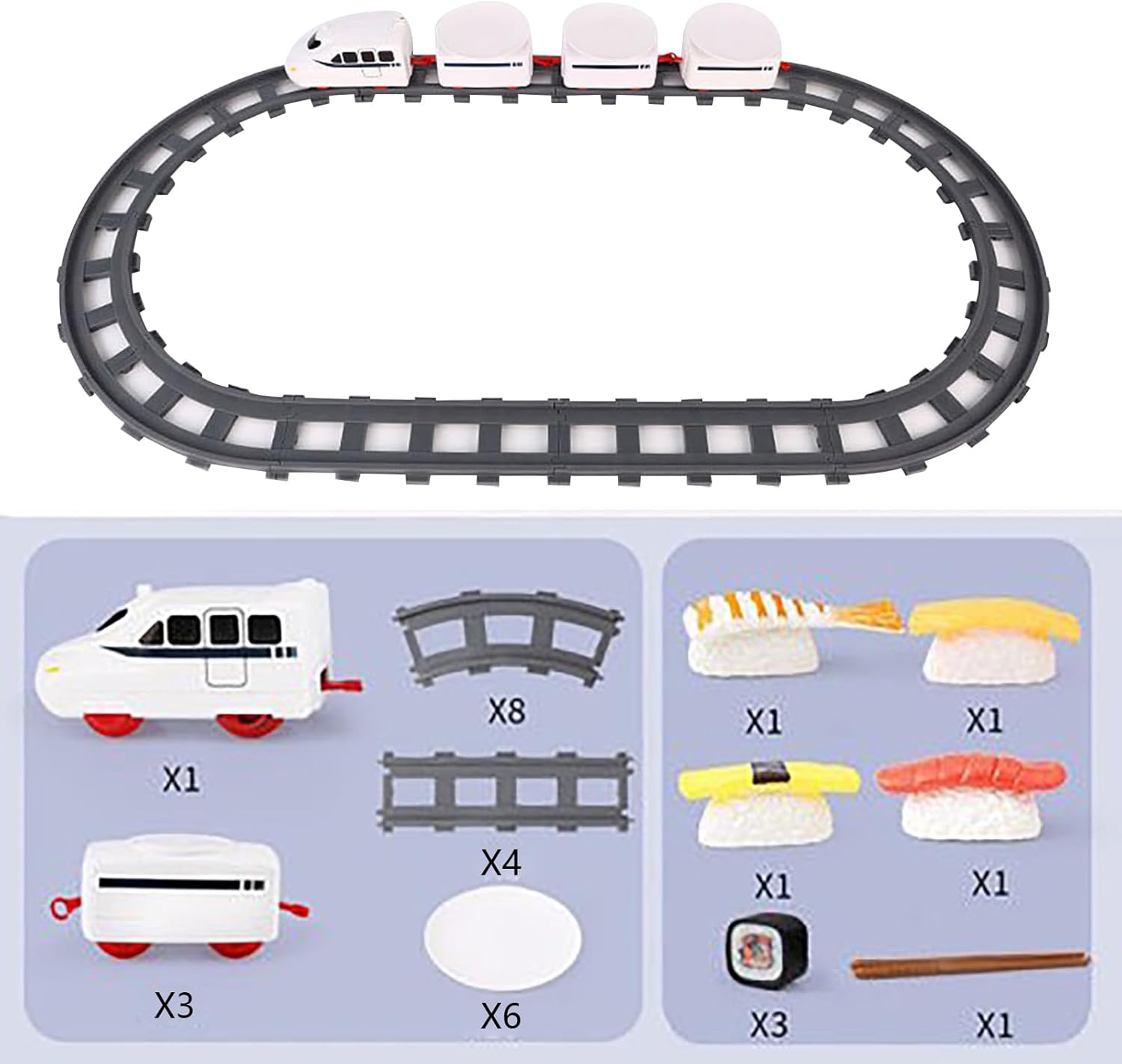 Juego de tren giratorio para sushi  Barra de sushi giratoria en casa, bandeja giratoria de sushi para el hogar, banda transportadora giratoria para