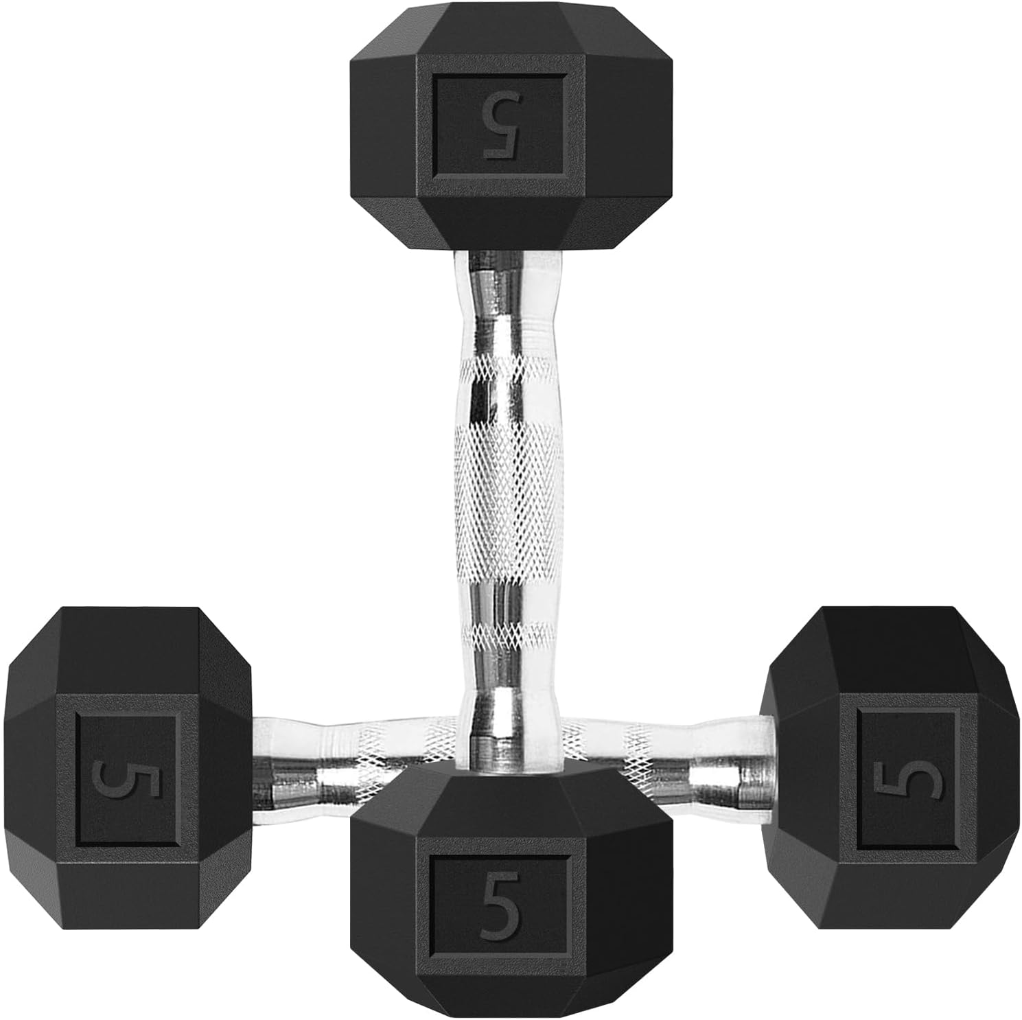 Balelinko Mancuerna de hierro fundido con agarre de goma con mango antideslizante, equipo de entrenamiento de fuerza, accesorios de gimnasio en