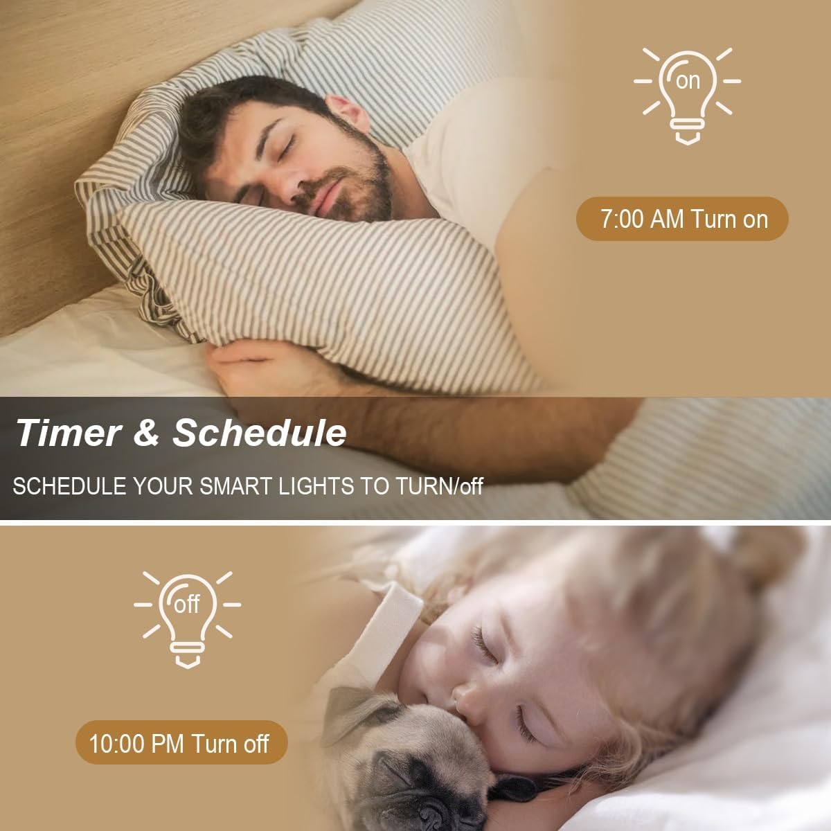 Bombillas inteligentes, cambio a todo color, bombillas inteligentes regulables de 9 W, no requiere concentrador, compatible con Alexa y Google
