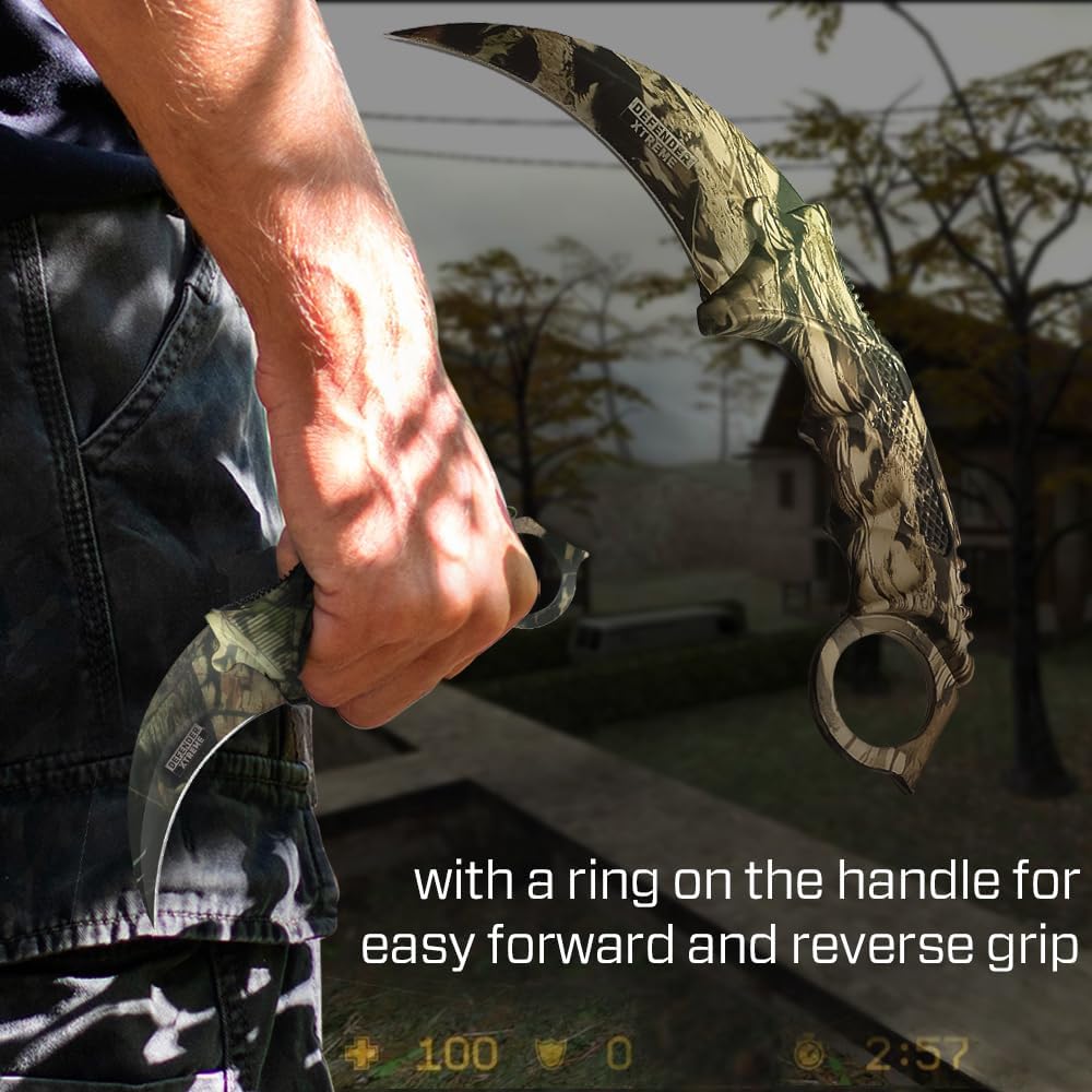 Cuchillo Karambit  Cuchillo de hoja fija  Cuchillos Karambit  Cuchillos CSGO Raptor Claw  El mejor Carambit de combate para caza, camping,