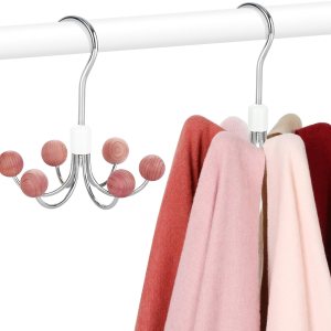 TOPIA HANGER Paquete de 2 perchas para bolso con 6 bolas de cedro, gancho giratorio de 360, gancho de almacenamiento para armario, organizador de TOPIA HANGER Paquete de 2 perchas para bolso con 6 bolas de cedro, gancho giratorio de 360, gancho de almacenamiento para armario, organizador de