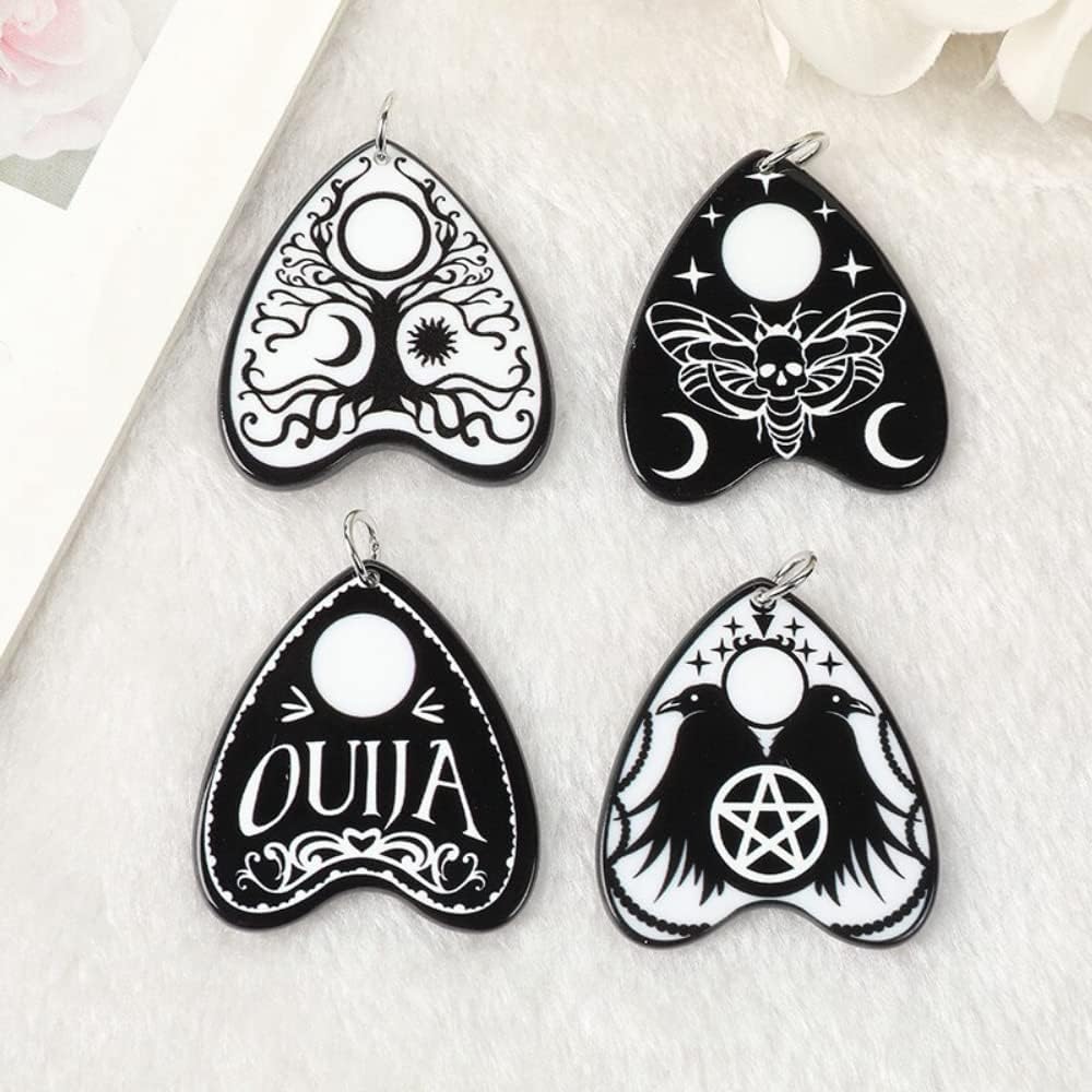 8 Uija Dijes de tablero acrílico colgante sol luna magia adivinación joyería hallazgos para pendientes collar bricolaje, Acrílico Zinc, No es una