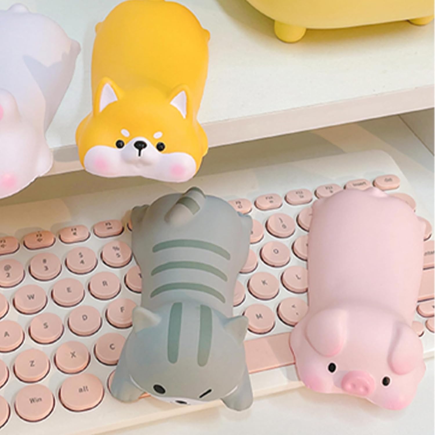 Bonita alfombrilla para mouse con reposamuñecas, mini soporte para mouse y computadora, reposabrazos para escritorio, diseño ergonómico de espuma