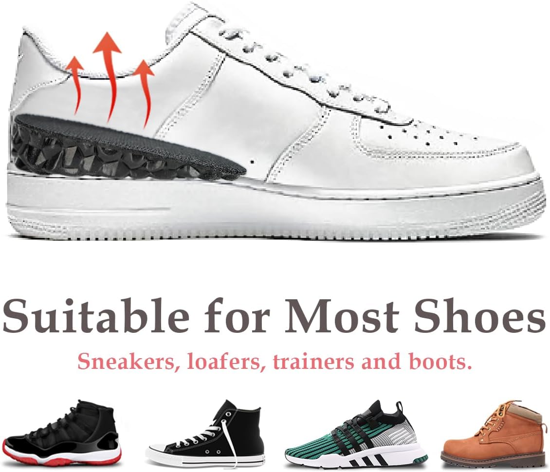 Plantillas de aumento de altura para zapatos de cojín más alto, elevación del talón para discrepancias de longitud de pierna hombres y mujeres,