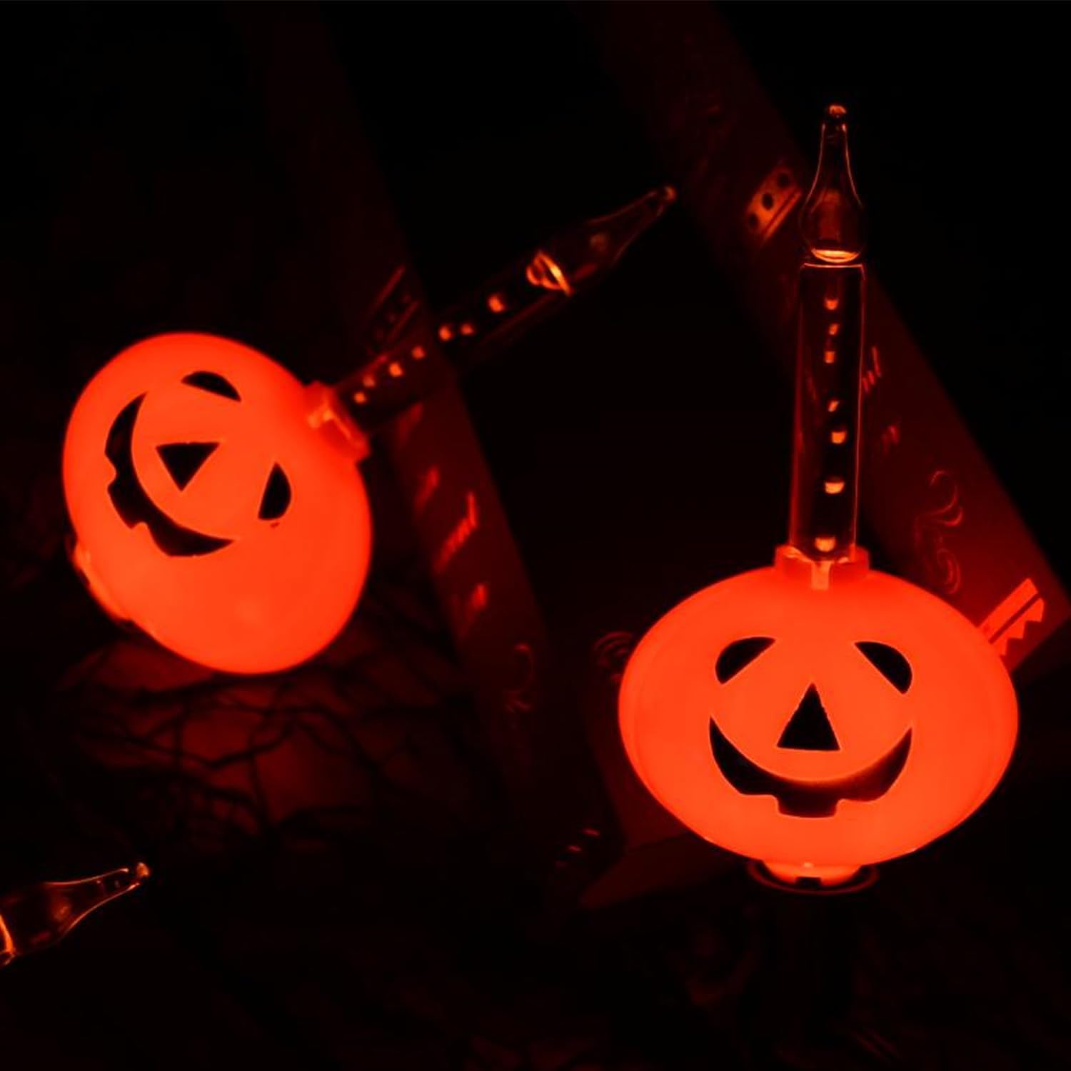 PASUTO Cadena de luces de burbujas de calabaza de Halloween, 7 pies, linterna de Halloween vintage con 7 luces de burbujas líquidas naranjas, luces