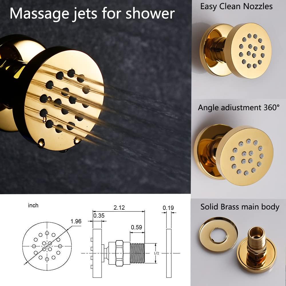 Sistema de ducha AYIVG – Sistema de chorros de cuerpo de ducha de techo, grifo de ducha antiguo, juego completo de ducha con equilibrio de 3 vías,