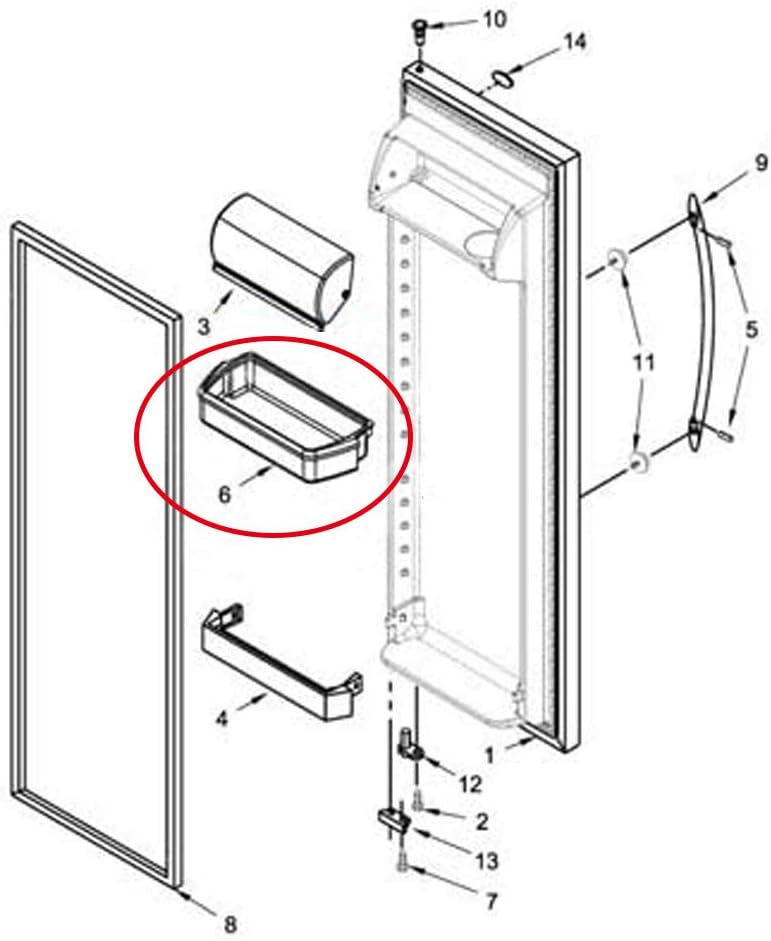 Paquete de 3 estantes de repuesto para puerta de refrigerador WPW10321304 compatible con Whirlpool WRS322FDAW04 WRS325FDAM02 WRS325FDAM01 Reemplazar