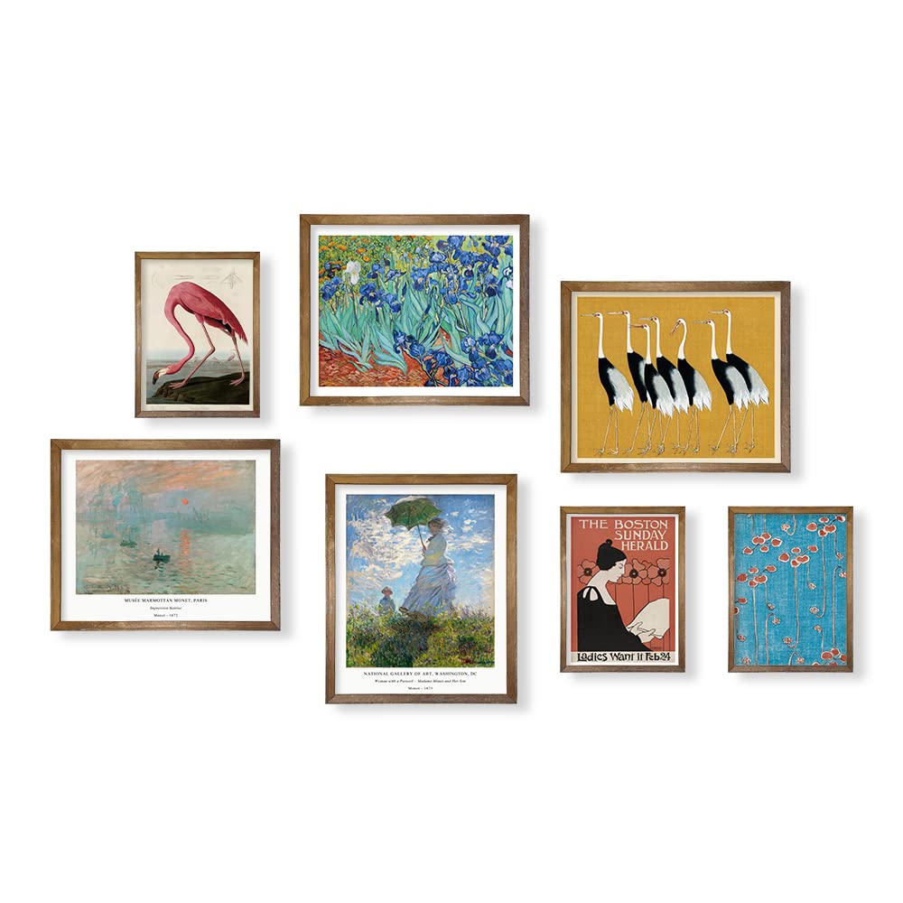 Eclectic Wall Art Decor – Maximalist Prints Room Decor – Modern Museum Pictures – Classic Monet Van Gogh Painting – Japanese Art Wall Decor –