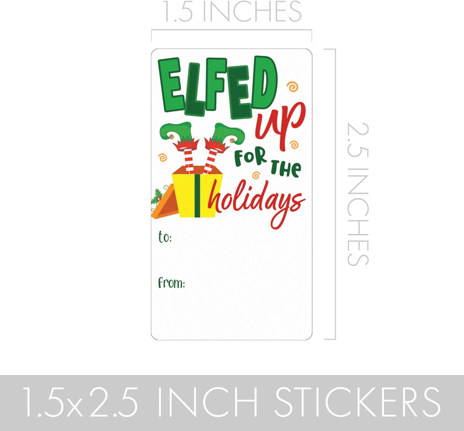 Divertidas etiquetas adhesivas de regalo de Navidad, 75 etiquetas, etiquetas de regalo de elfo navideño