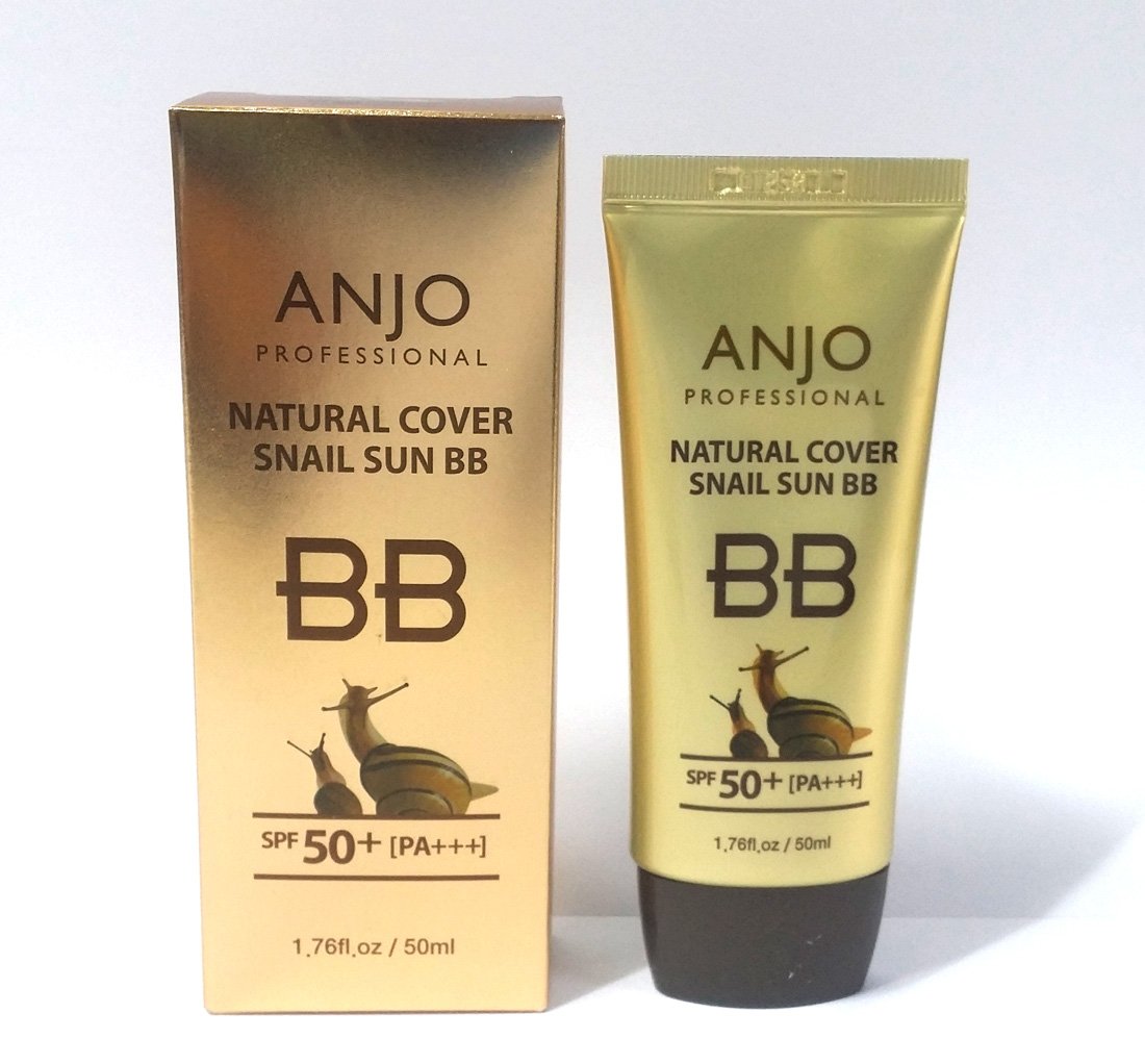 ANJO  Cubierta natural de caracol Sun BB Cream SPF 50+PA +++ 1.7 fl oz X 3EA  Base de maquillajeMucus de caracolCosméticos coreanos