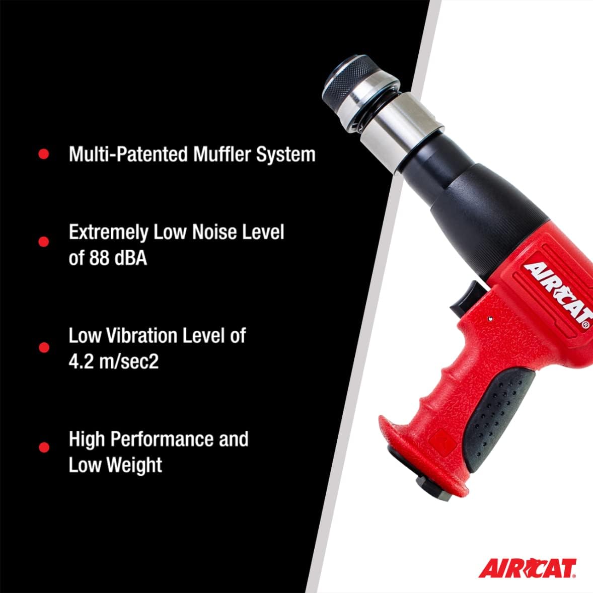 AIRCAT Herramientas neumáticas 5100-A-T martillo neumático compuesto de vástago de 0.401 pulgadas 3,000 BPM – Martillo