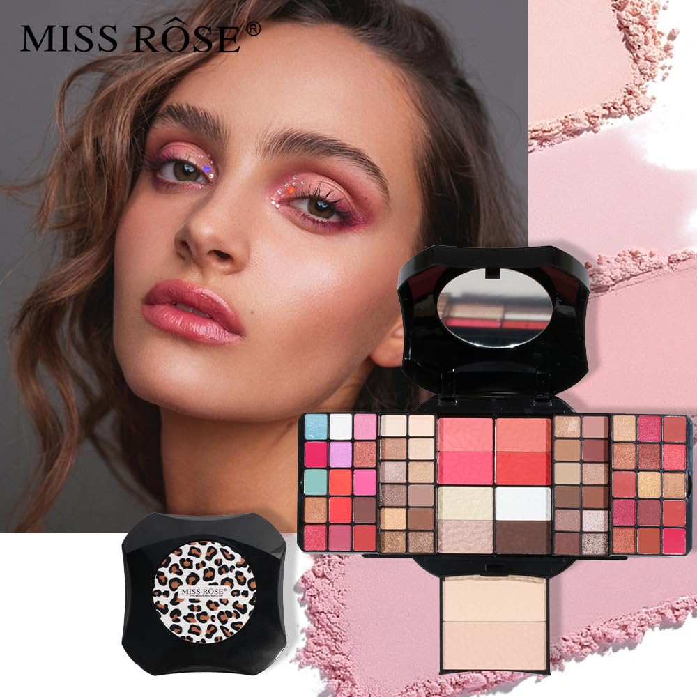Kit de maquillaje cosmético de 64 colores para adolescentes, kits de maquillaje para niñas, paleta de maquillaje, sombra de ojos, espejo de