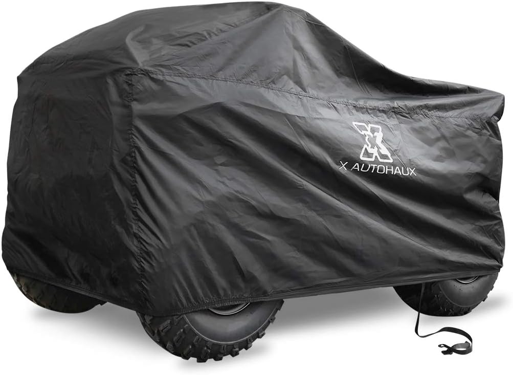 X AUTOHAUX Cubierta impermeable negra para cuatrimoto, protector solar para bicicleta cuádruple, 4 ruedas, cubierta completa XXXL para Polaris