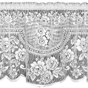 Heritage Lace, Rosa victoriana color crudo de 60 x 30 pulgadas, 60 pulgadas de ancho por 30 pulgadas de caída Heritage Lace, Rosa victoriana color crudo de 60 x 30 pulgadas, 60 pulgadas de ancho por 30 pulgadas de caída