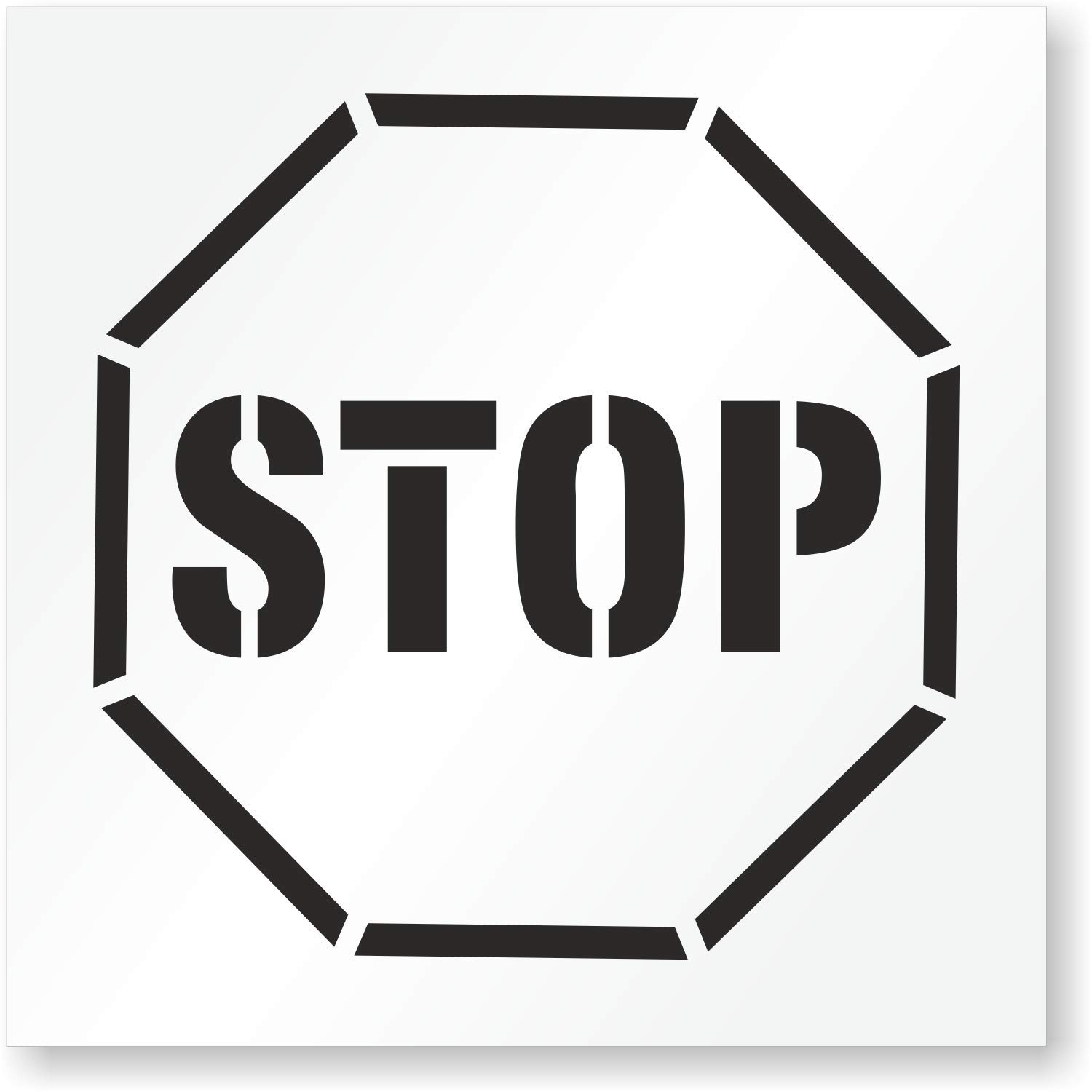 SmartSign Plantilla reutilizable “Stop”  Plástico de 24 x 24 pulgadas