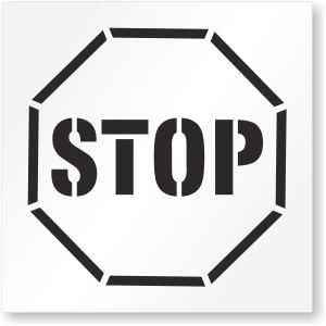 SmartSign Plantilla reutilizable “Stop”  Plástico de 24 x 24 pulgadas SmartSign Plantilla reutilizable “Stop”  Plástico de 24 x 24 pulgadas
