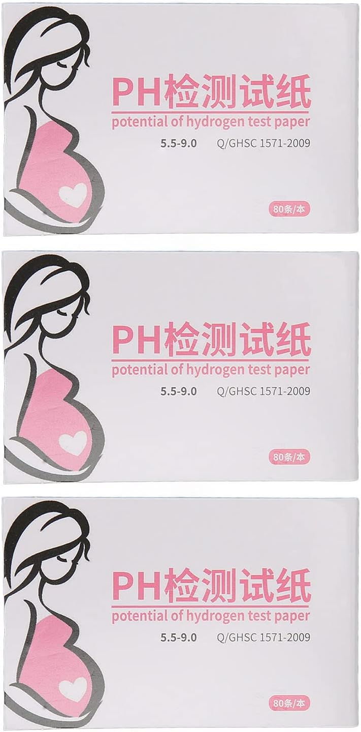 Tira de prueba de líquido amniótico, papel de prueba de pH de alta sensibilidad, 3 juegos de 80 tiras de prueba con tarjeta de color, para madres