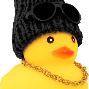 wonuu Pato de goma para automóvil, decoración de pato amarillo con sombrero de sol, collar, gafas de sol para decoración de tablero de automóvil, wonuu Pato de goma para automóvil, decoración de pato amarillo con sombrero de sol, collar, gafas de sol para decoración de tablero de automóvil,