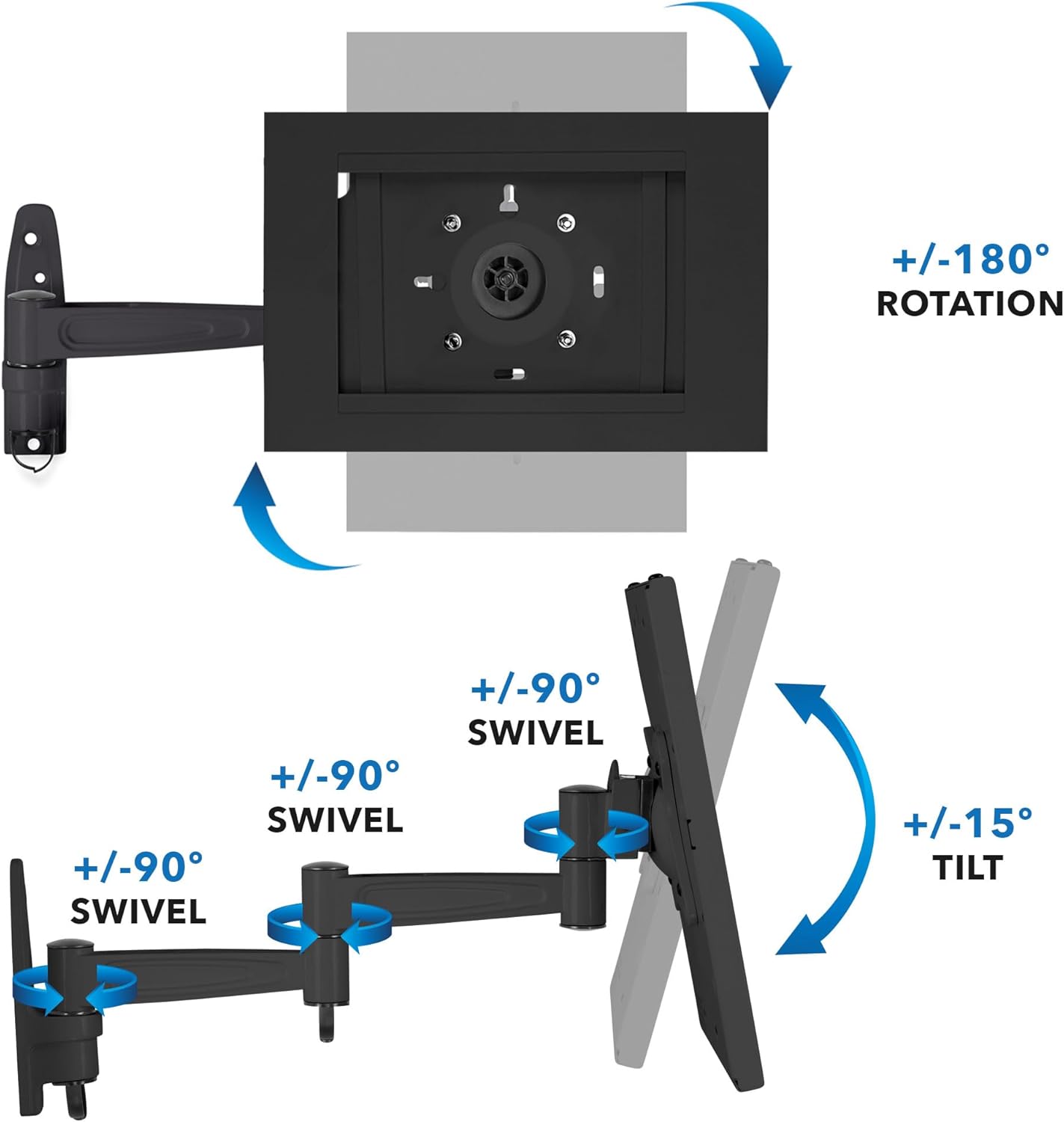 Mount-It! Soporte de pared antirrobo para tablet compatible con iPad 10, 9, 8, iPad Pro 10.5, iPad Air 10.5, quiosco de bloqueo para iPad, quiosco