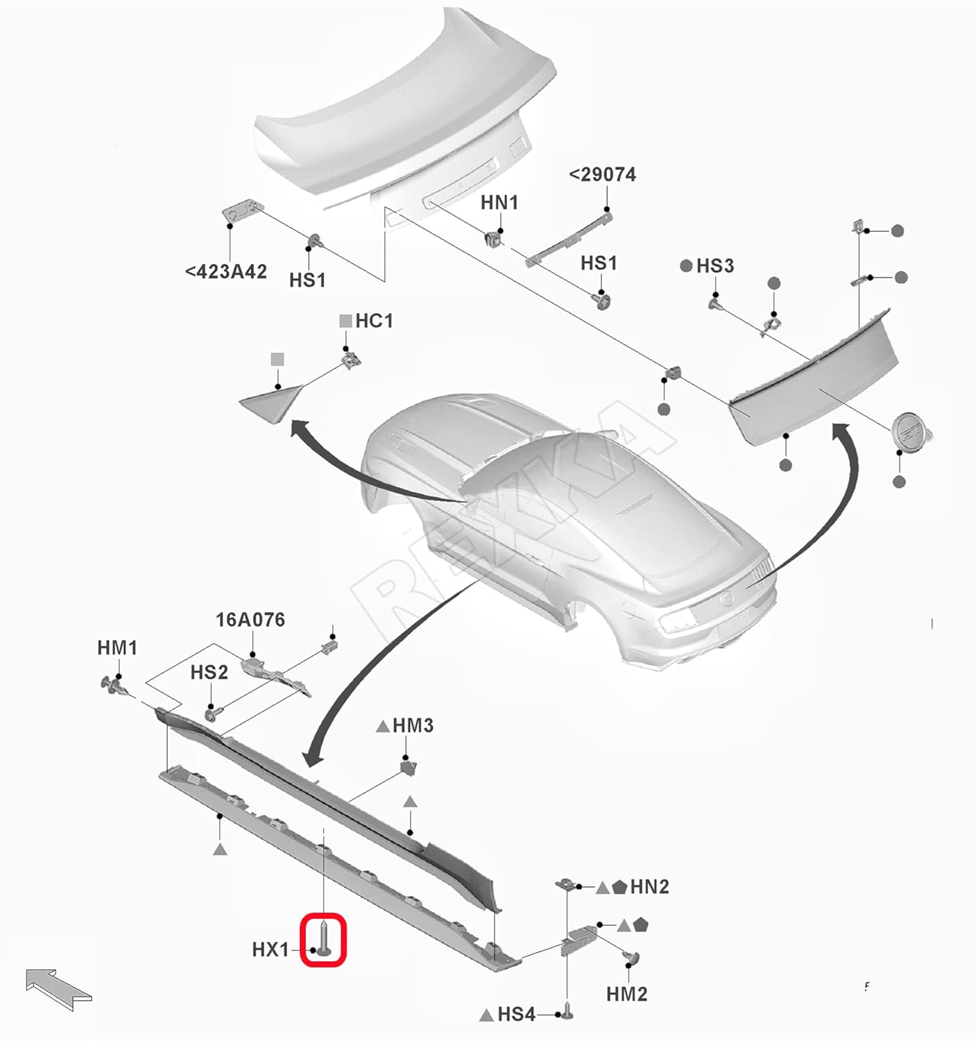 Rexka Clip de retención de moldeo de panel basculante para Ford W707889-S300 Mustang 2013-2021, Expedition F-150 Fusion W707889S300, 10 unidades