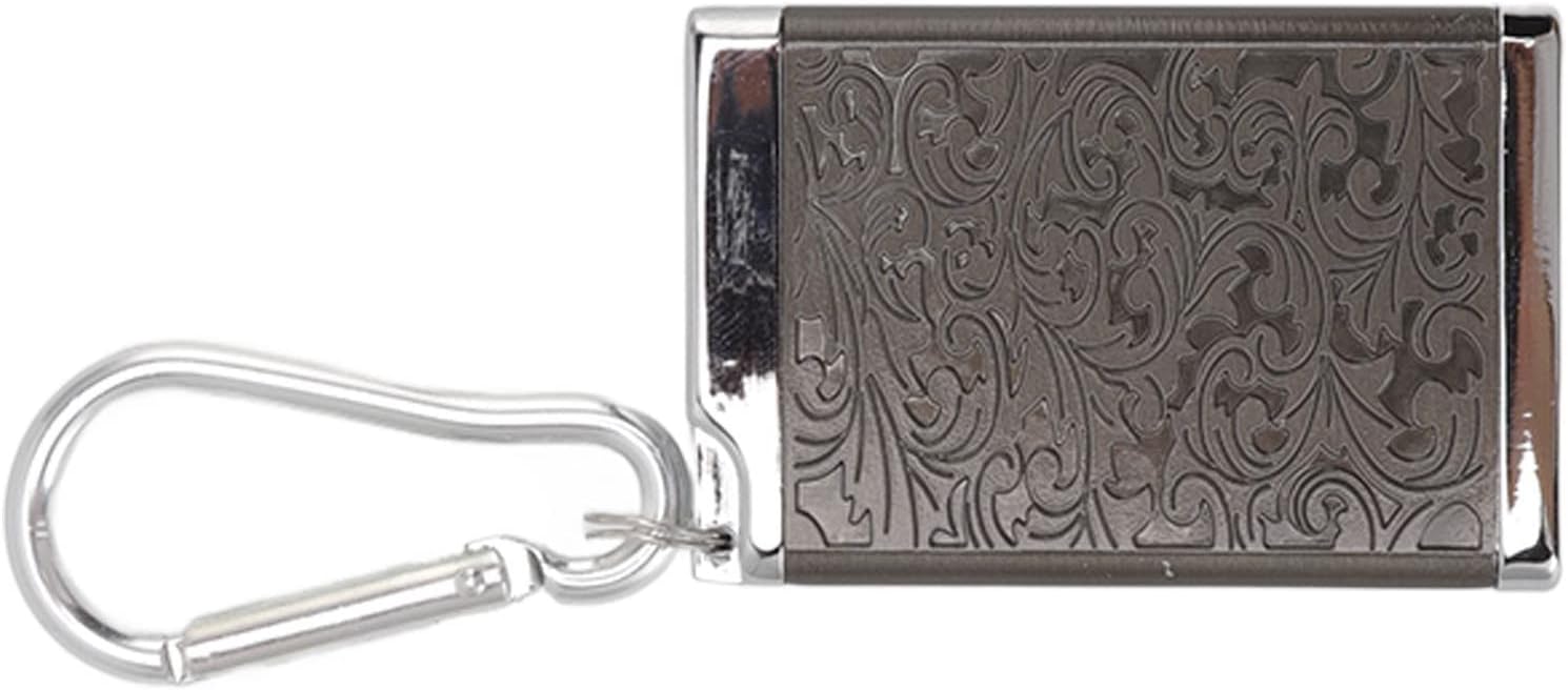Caja de ceniza de cigarrillos en relieve Patrón de aleación de aluminio Cenicero de bolsillo (negro)