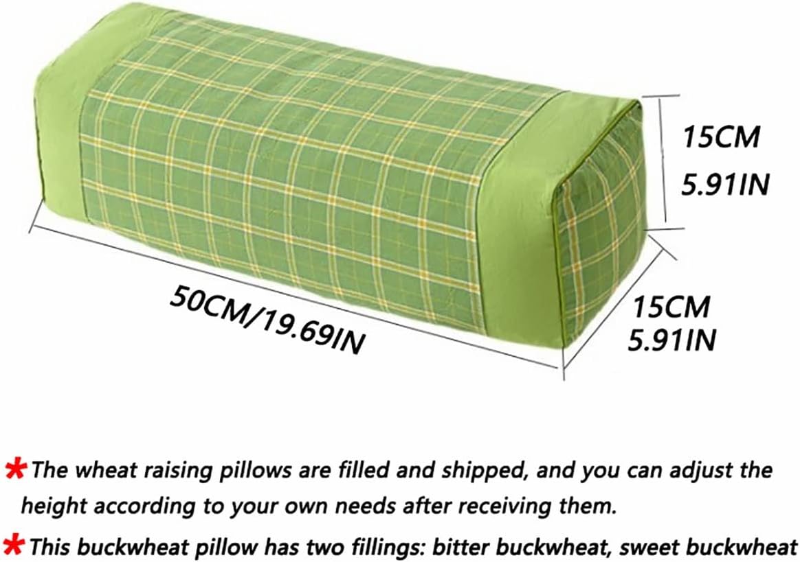 Almohada de cuello de trigo sarraceno, almohada orgánica de trigo sarraceno para dormir, ajustable, transpirable para un sueño fresco, soporte