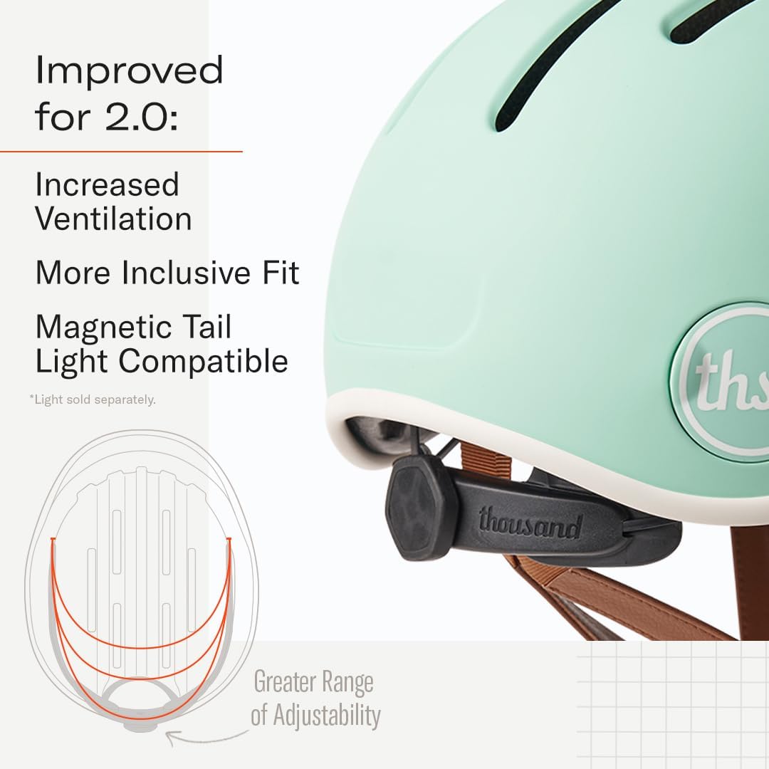 Thousand Adult Bike Helmet Heritage 2.0 The Original Low Profile Retro Commuter Cycling Helmet Safety Certified for Bicycle Skateboard Road Bike