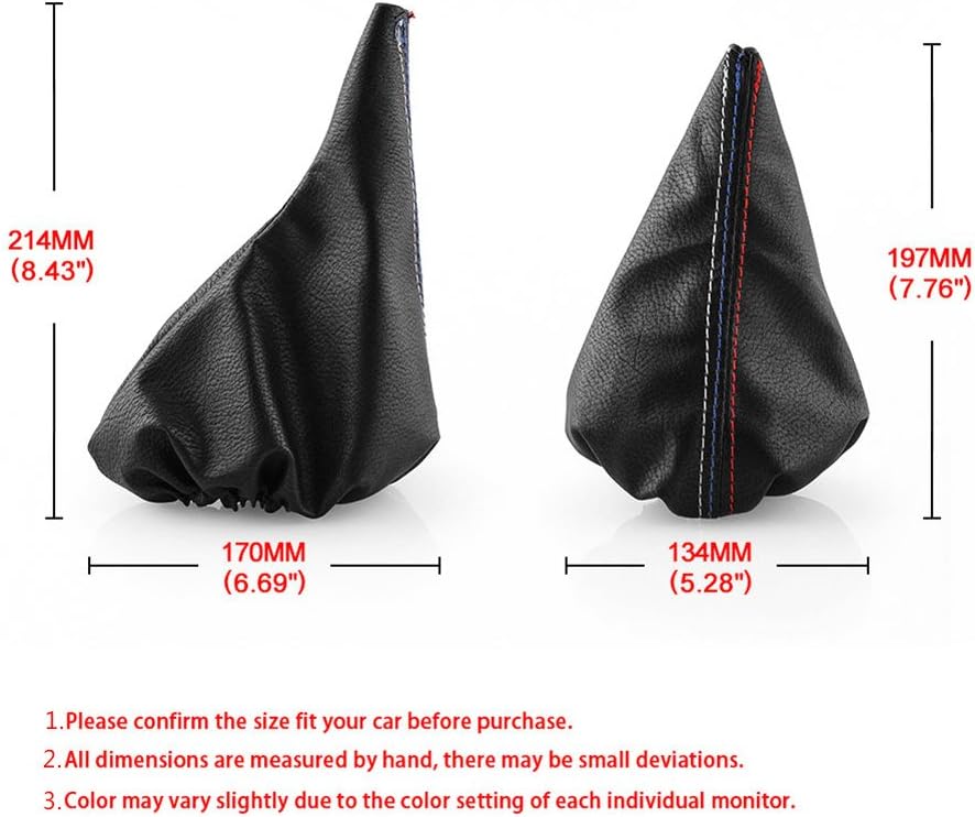 Pursuestar 2 unidsset manual de la palanca de cambios del coche collar cuero freno de mano funda para BMW Serie 3 1999-2005 E46 1991-1998 E36 M3
