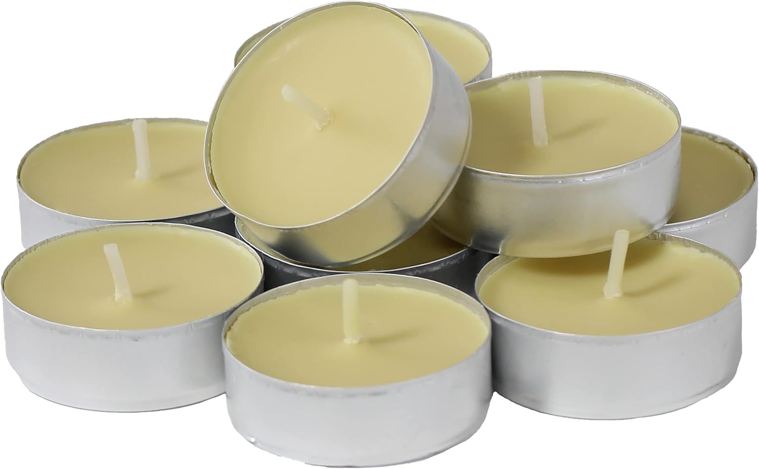 CandleNScent Velas de té de colores  Sin perfume  Marfil  Fabricado en Estados Unidos (paquete de 30)