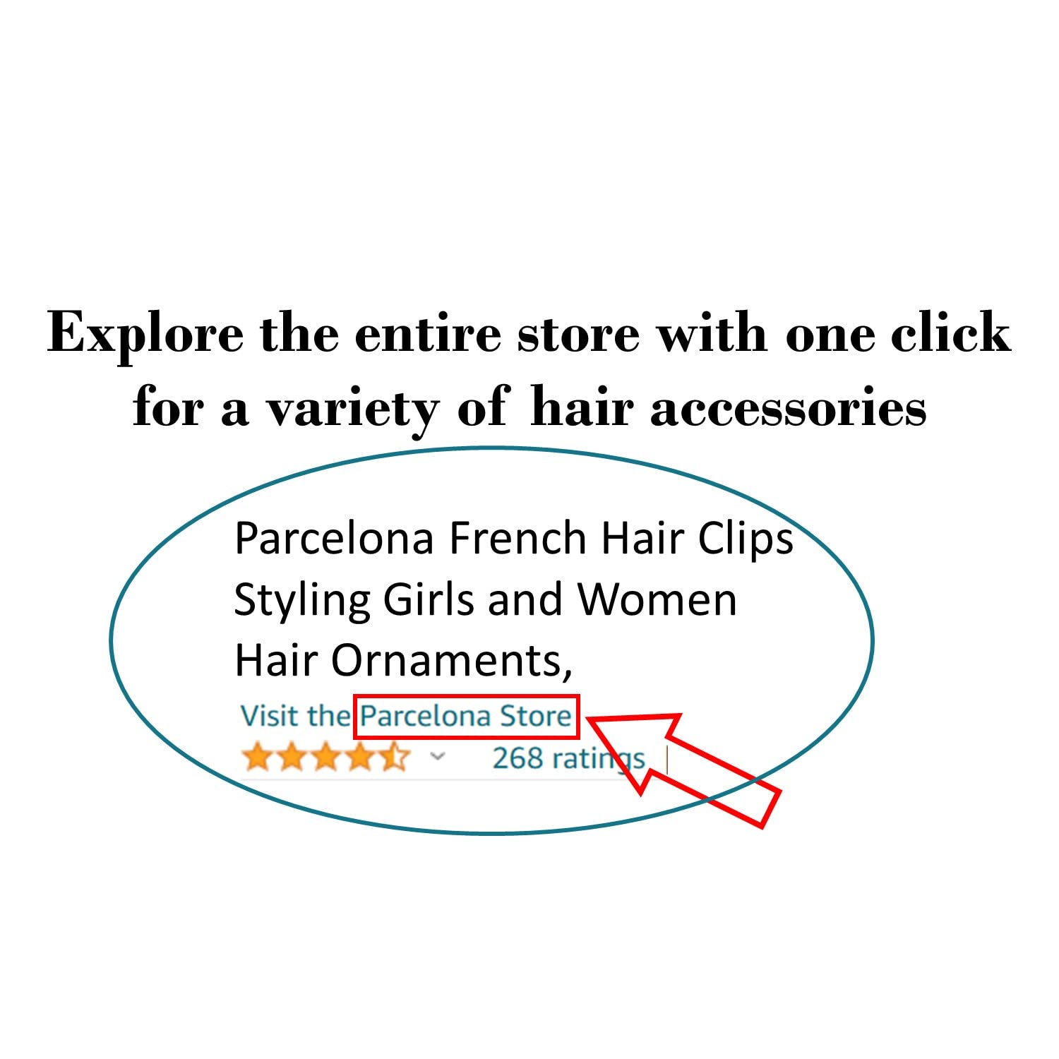 Parcelona French Sleek – Juego de 2 horquillas onduladas en forma de U de 3.5 pulgadas