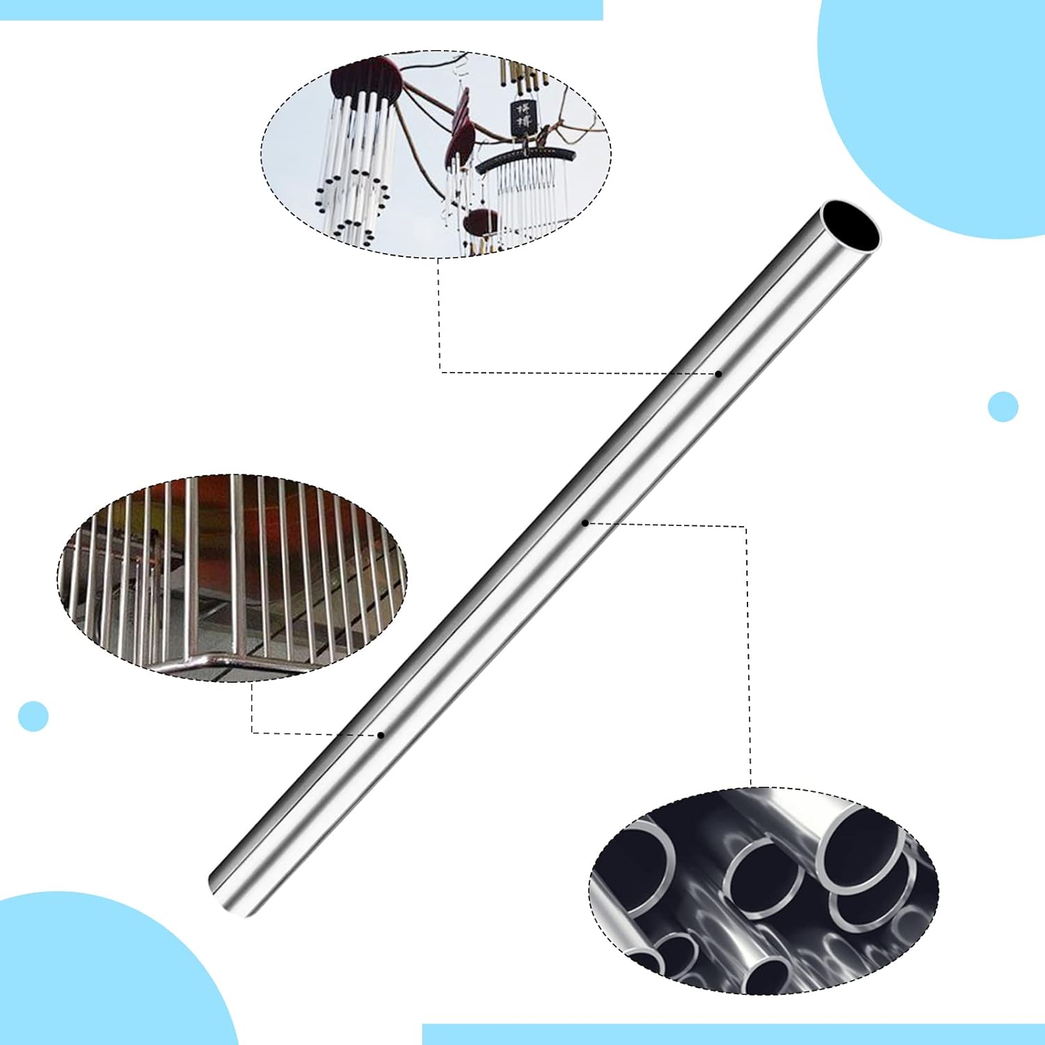 Aopin 4 tubos de tubo capilar de acero inoxidable 304 de 0.157 in de diámetro exterior de 0.039 in de grosor de pared de 9.843 in de longitud, tubo