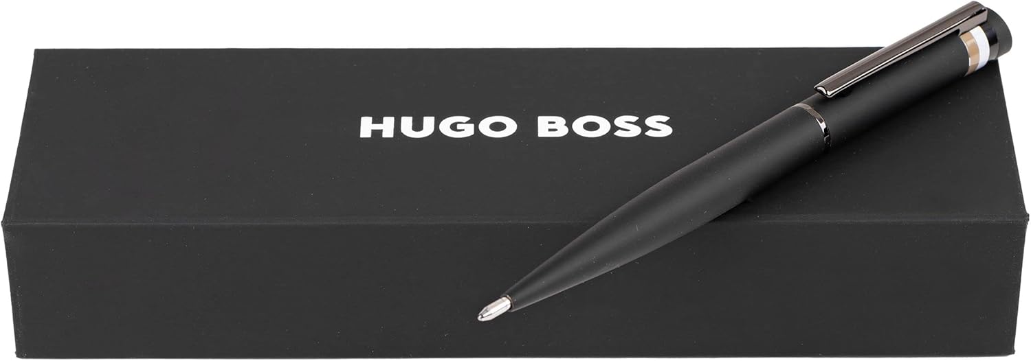 Hugo Boss Bolígrafo icónico  Instrumento de escritura moderno para hombres y mujeres  Elegante caja de regalo (negro)
