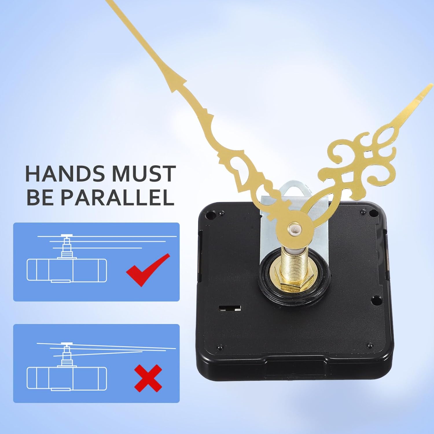 DOITOOL Kit de mecanismo de reloj de cuarzo, 4 piezas, kit de números de reloj, mecanismo de movimiento de reloj de cuarzo sin tictac, mecanismo de