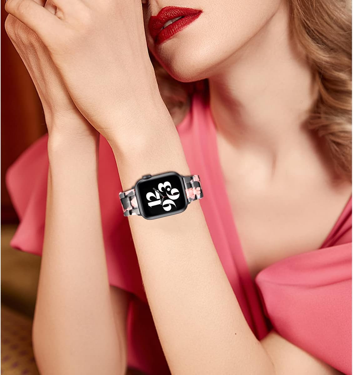 BESTIG – Correa de resina de repuesto compatible con Apple Watch de 1.496pulgadas, 1.575pulgadas, 1.614pulgadas, resistente al agua, para iWatch