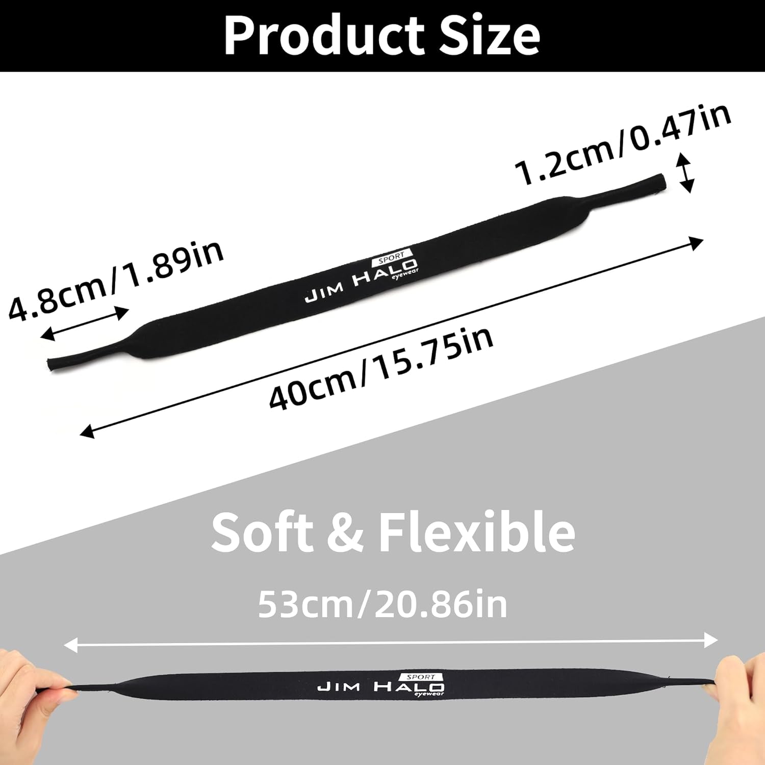 JIM HALO Paquete de 2 correas flotantes para lentes de sol  Retenedor clásico de neopreno deportivo  Asegura tus gafas y gafas