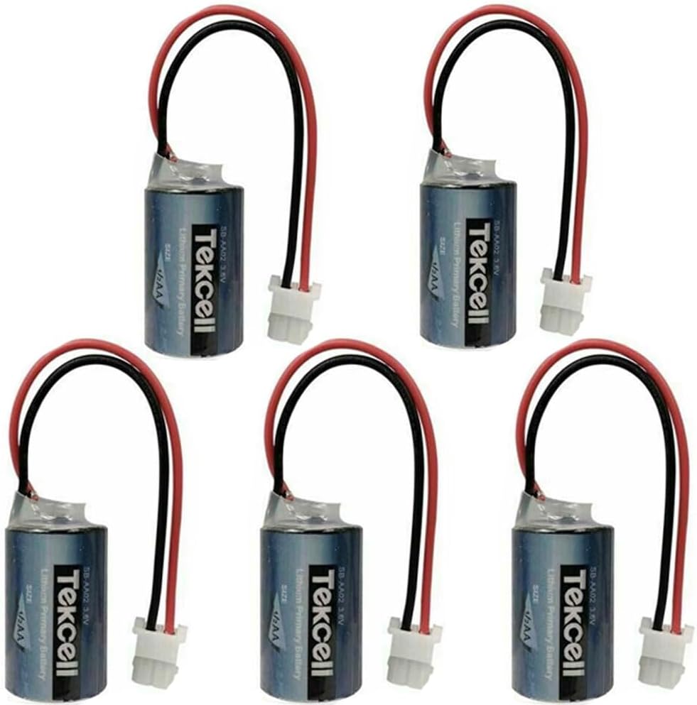 YICUAA Paquete de 5 baterías de litio de 3.6 V 1200 mAh SB-AA02 para Tekcell SB-AA02 3.6 V 12AA batería de litio con enchufe