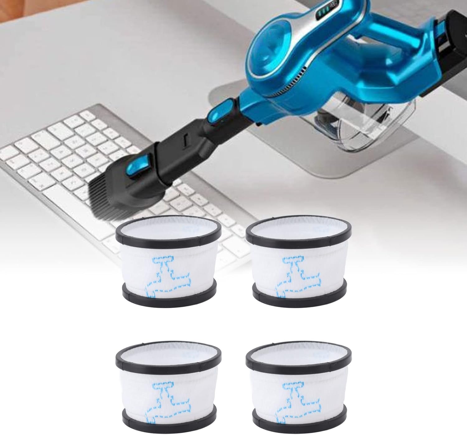 Yosoo 4 piezas de filtro de repuesto para aspiradora INSE S600 S6P S6 piezas de aspiradora, filtro HEPA reemplazo accesorios de aspiradora