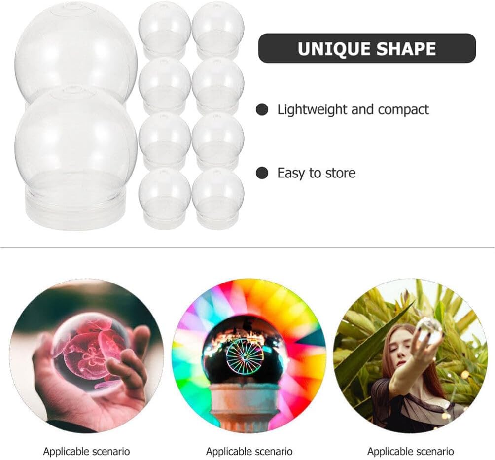 GANAZONO Bombilla de globo de agua para bricolaje, 20 piezas, globo de nieve, globo de agua, plástico transparente PET con tapa de rosca,
