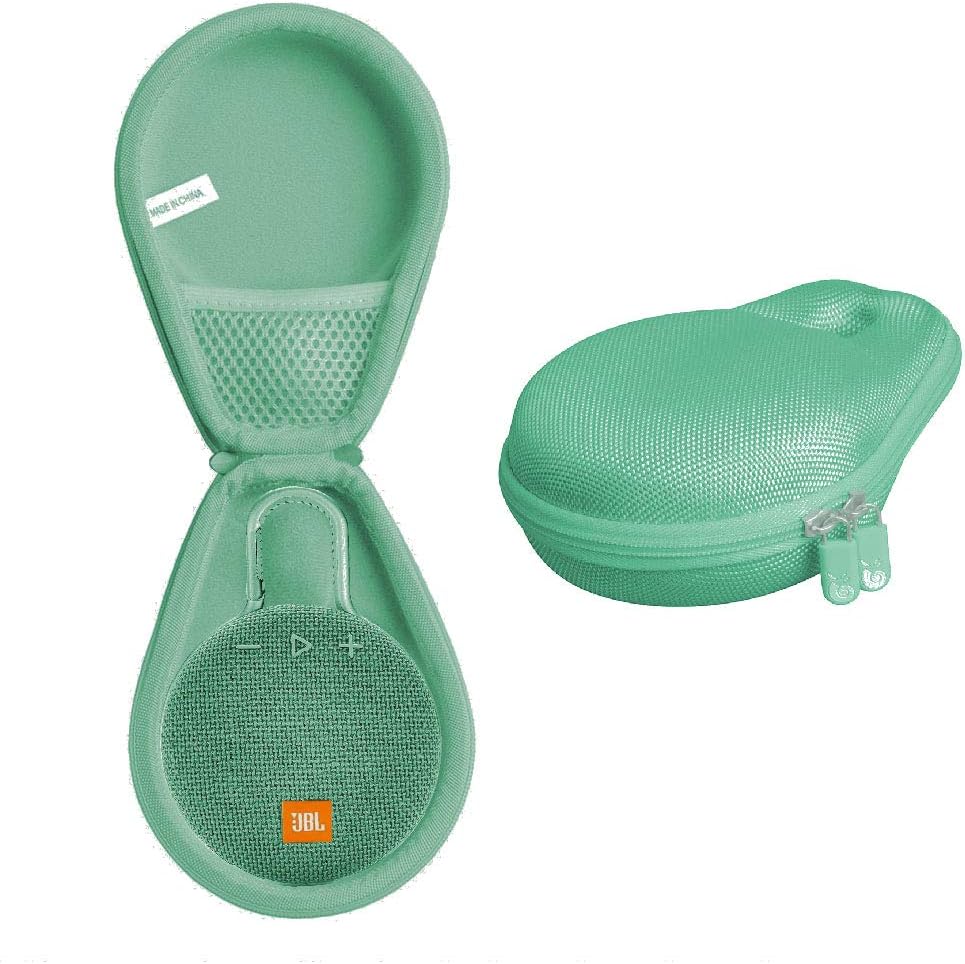 Hermitshell Funda de viaje compatible con altavoz Bluetooth inalámbrico portátil JBL Clip 3 (verde claro)