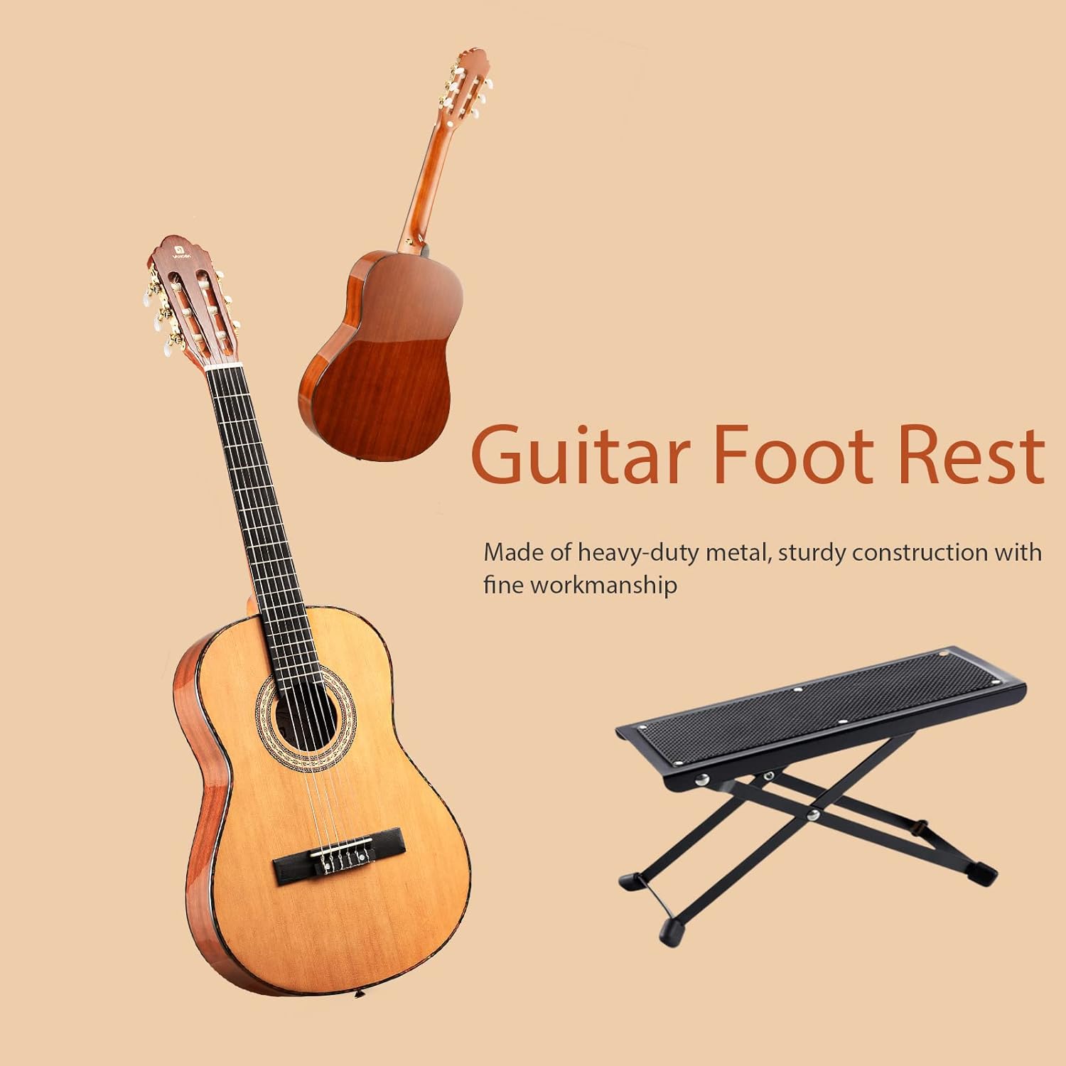 Vangoa Guitarra clásica, guitarra de cuerda de nailon de 39 pulgadas, guitarra española para principiantes de tamaño completo con tapa de abeto y